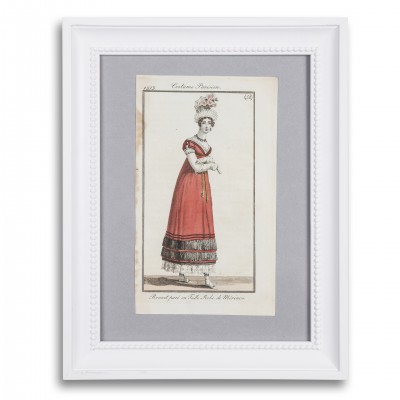 Moda ok 1813 roku.  Wg. Horace Vernet'a, Costumes Parisiens. Nr. 52. Barwny miedzioryt.  